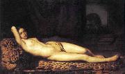 unknow artist Nude Girl on a Panther Skin Germany oil painting artist